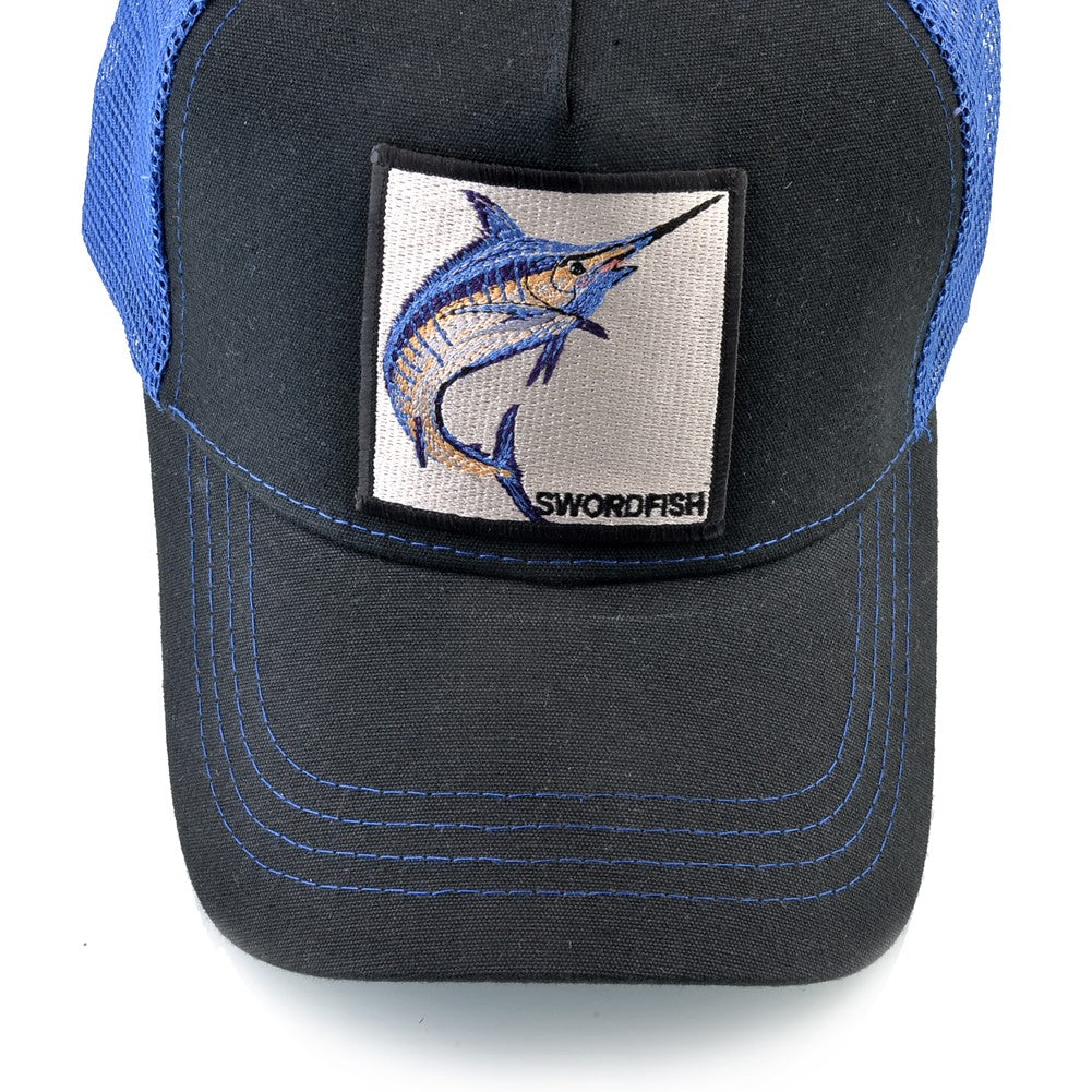 Breathable Mesh Baseball Caps Men Women Outdoor Causal Beach Visor Hats Fashion Snapback Trucker Cap With Swordfish Patch Bones