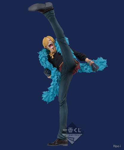 16CM Anime One Piece Sanji Figure 20th Anniversary Blue Set Boneco Modelo Brinquedo Colecionável Action Figure PVC