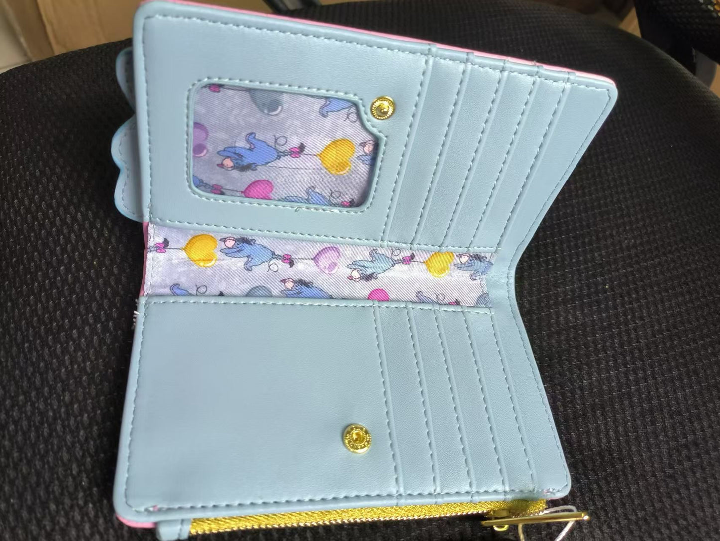 New Disney Loungefly Cute Love Donkey Wallet Cartoon Pink Card Bag Zero Wallet Girl Birthday Gift Casual Wallet