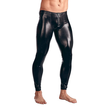 Men Pants Gothic Leggings Men's Trousers Pants Stage Performance Sexy Lingerie Men Wetlook Faux Leather PVC Gay Club Dance Wear