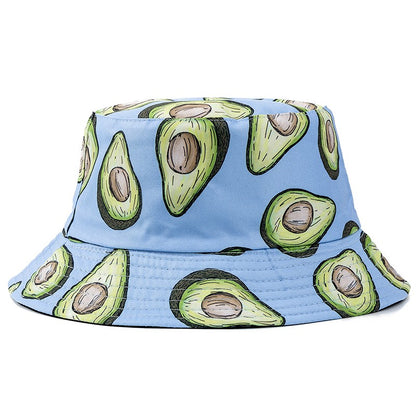 Chapéu Bucket Unissex Quente de Verão com Estampa de Frutas, Dupla Face, Chapéu de Sol Feminino, Chapéu Panama Clássico Masculino