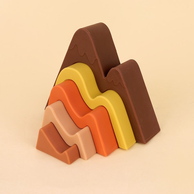 New Children Montessori Arch Bridge Mountains Tunnel Blocks Silicone Toys Baby early Education Colourful Cognitive Blocks Toys