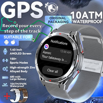 2025 AGPS New Men Smart Watch DIgital Military Sport Electronic Bluetooth 10 ATM Waterproof Diving Original Bracelet