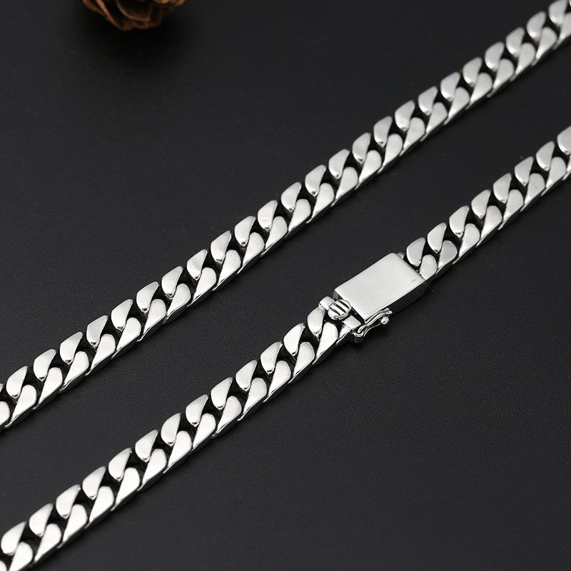 100% S925 Sterling Silver Necklace Bracelet Punk S925 Silver Jewelry Never Fade Carry certificate Men Women Jewelry Gifts