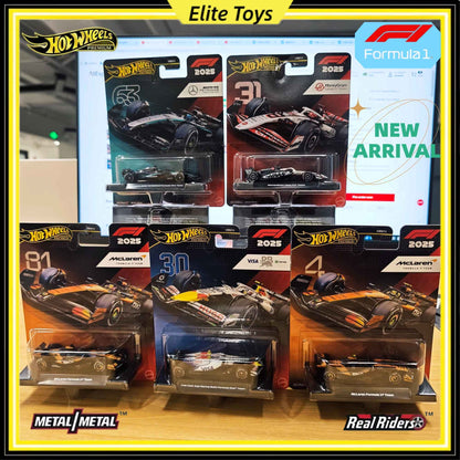 Novo Hot Wheels Premium 2025 F1 Racing Car Model Liga 1:64 Modelo Diecast Red Bull McLaren Mercedes Equipe Colecionável Veículo de Brinquedo