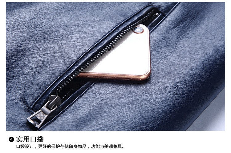 Plus Size 8XL Trendy Men's PU Leather Jacket Stand Collar Motorcycle Coat Casual Biker Jacket Men's Fashion Outerwear Streetwear