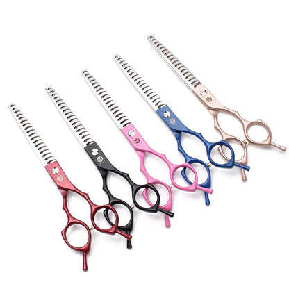 Purple Dragon 6.5" 7" Japão 440C Tesouras de Tosa para Cães Tesouras Retas Tesouras Desbastadoras Tesouras Curvas para Cima/Baixo Tesouras para Animais de Estimação Z4009