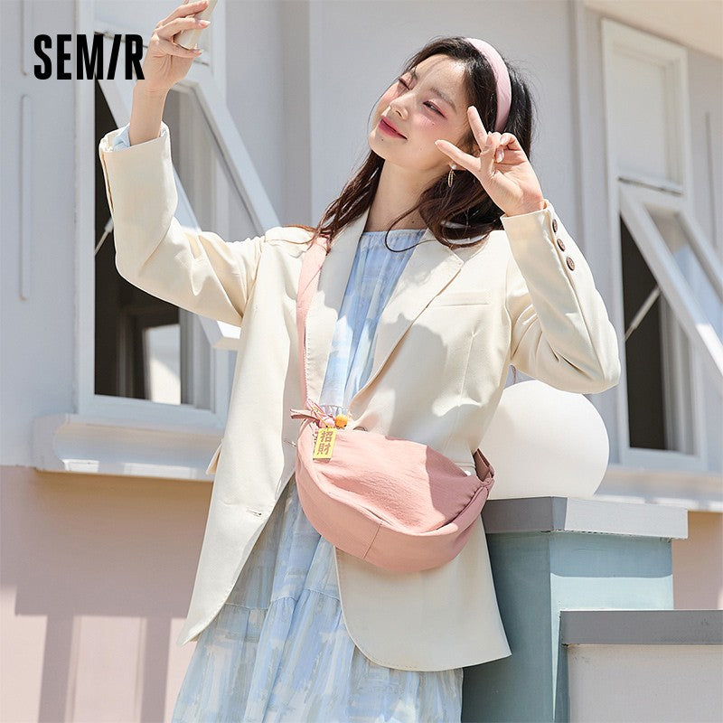 Semir Crossbody Bag Women 2025 New Chest Bag Macaron Color Dumpling Bag  Minimalist Waist Pack Shoulder Purse