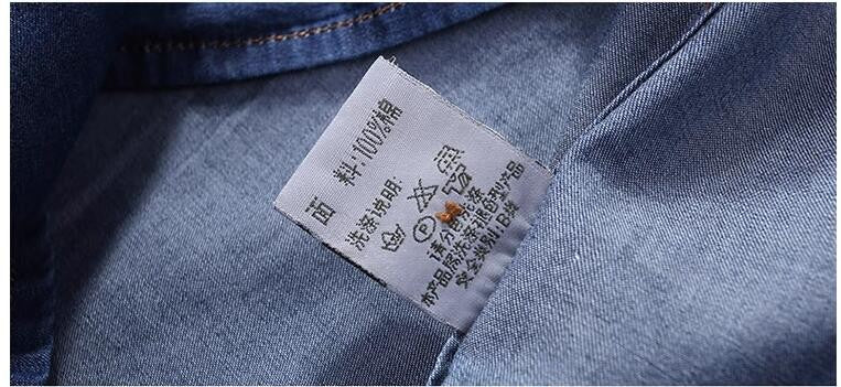 Men Multi pockets Blue Denim Shirts New Summer Male Short Sleeve Tooling Shirts High Quality Men Cotton Casual Jeans Shirts 4XL