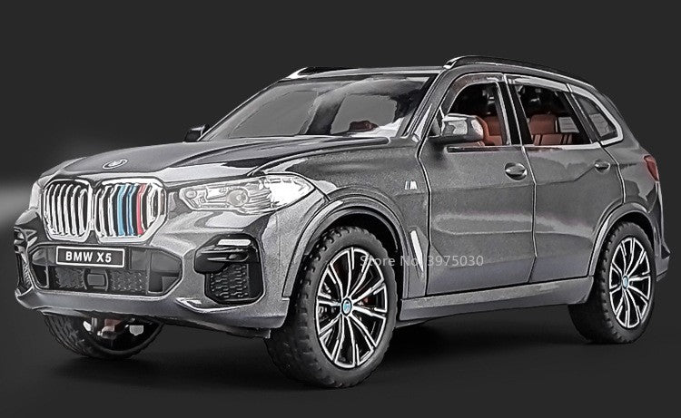1:24 BMW X5 Modelos Carros em Miniatura SUV 6 Portas Abertas Veículos Pneus de Borracha com Luz de Som Carro Brinquedos Educacionais Infantis
