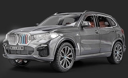 1:24 BMW X5 Modelos Carros em Miniatura SUV 6 Portas Abertas Veículos Pneus de Borracha com Luz de Som Carro Brinquedos Educacionais Infantis
