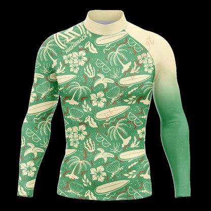 New Summer Men's Rashguard Long Sleeve Surfing Shirts Sunscreen Lycra Fabric Surf Sweatshirt UV Protection RightTrack Swimwear