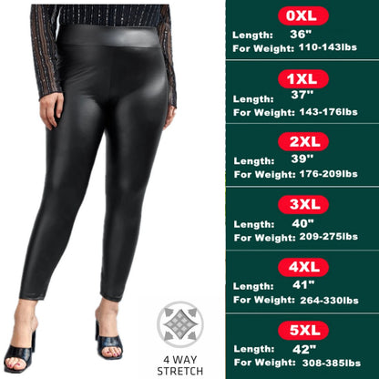 Spring Plus Size  Faux Leather Leggings Super Stretchy  Spandex Clothing PU Leather Pant Tummy Control