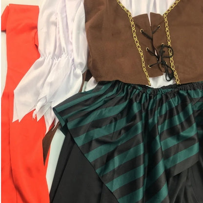 Pirate Pirates of the Caribbean Cosplay Captain Jack Sparrow Costume Men Women Female Male Female Carnival Halloween Sexy Set