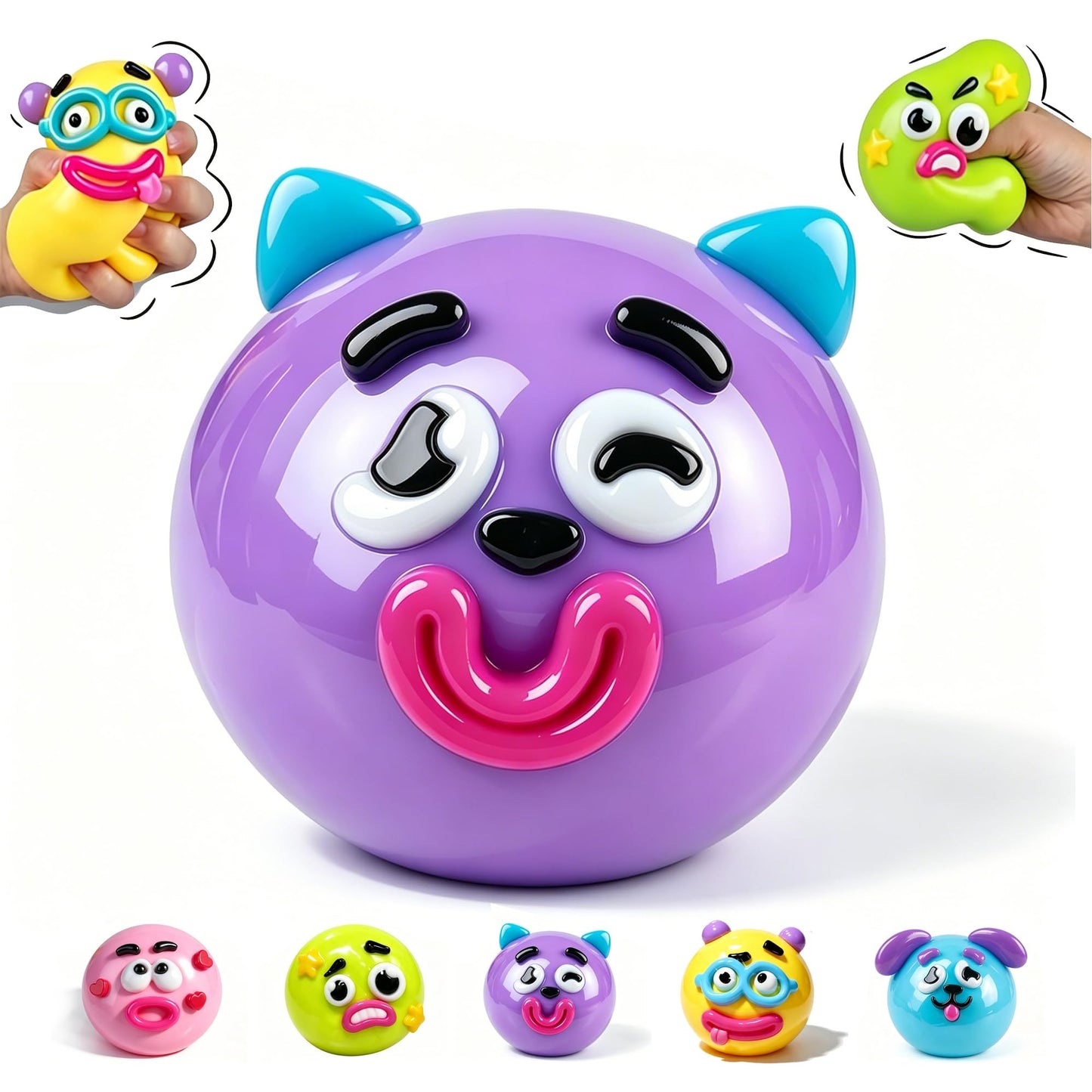 2026 New Dog Face Swap Squishy Toy, Soft Slow Rise Squeeze Toy, Moldable Stress Relief Sensory Toy for Anxiety Relief