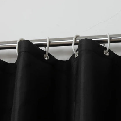 Cortinas de Chuveiro Pretas Modernas Tecido Impermeável Cor Sólida Cortinas de Banho Para Banheiro Banheira Grande Cobertura de Banho Larga Com Gancho