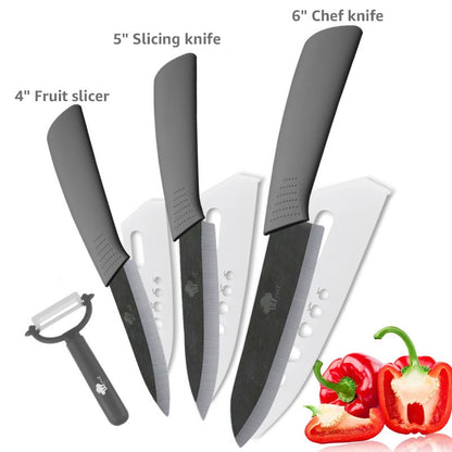 Conjunto de Facas de Cerâmica para Cozinha, 3 4 5 6 polegadas, Faca do Chef, Utilitária, para Fatiar, Cortar Frutas, Legumes, Comida de Bebê, para Descascar, Cabo Antiderrapante