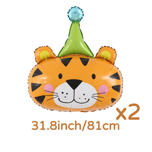 Animal Aluminum Film Balloon Sloth Lion Bear Giraffe Tiger Elephant Frog Balloon Zoo Theme Birthday, Shower, Holiday Decoration