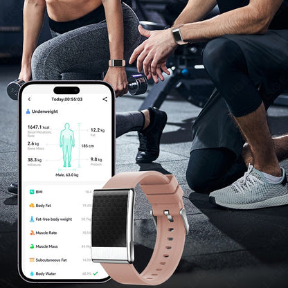 LIGE ECG+PPG Pulseira Inteligente Feminina Lipídios Sanguíneos Ácido Úrico Oxigênio no Sangue VFC Ciclo Menstrual Monitor Cardíaco Esportivo Relógio de Saúde Masculino