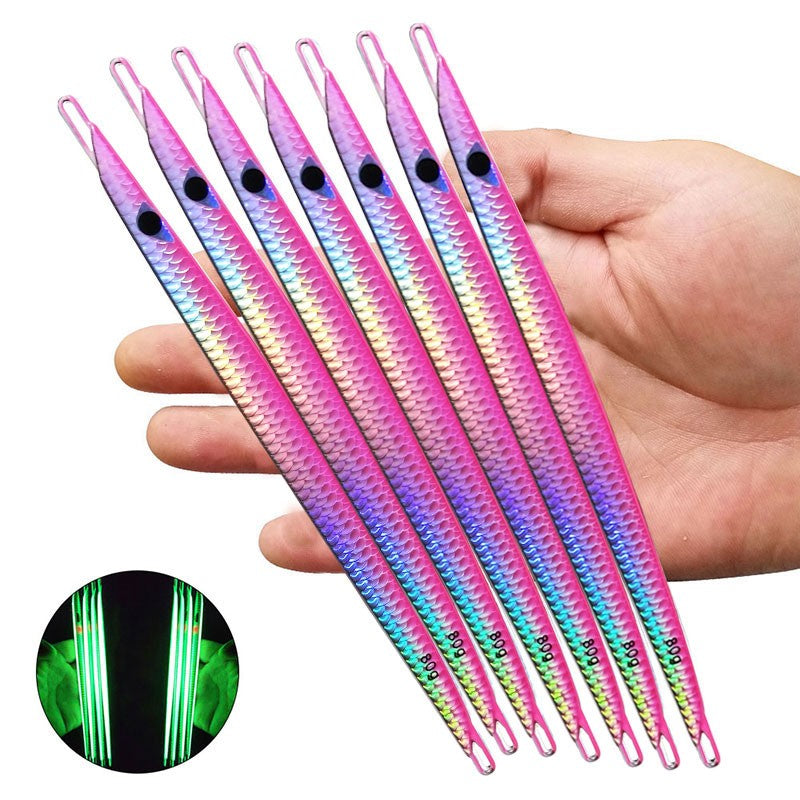AS Fast JIg Lure Pesca Luminosa Jigs Velocidade de Queda Pescador 80g100g Isca Metálica Dura para Pesca Vertical em Barco Isca Que Afunda Pesca