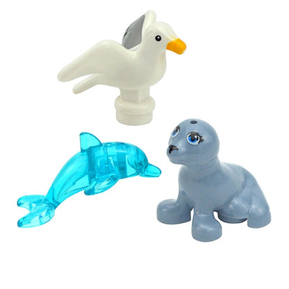 Creative DIY Model cute little Animal MOC Brick Building Blocks Pet Zoo Dog Duck Tortoise Penguin Cat Pig Bird Rabbit Toys