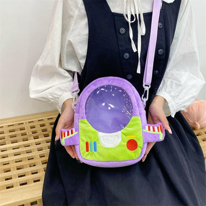 Disney Pixar Toy Story Buzz Lightyear Bolsa Feminina de Ombro Desenho Animado Bolsa Transversal Feminina Pequena Bolsa para Celular Presente de Natal