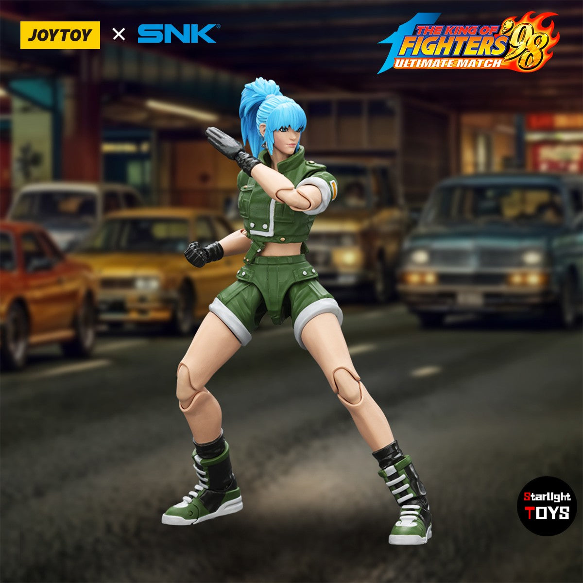 ?JOYTOY?1/18 Action Figure SNK KOF'98UM Ikari Warriors Team Leona Heidern Modelo Brinquedo Presentes