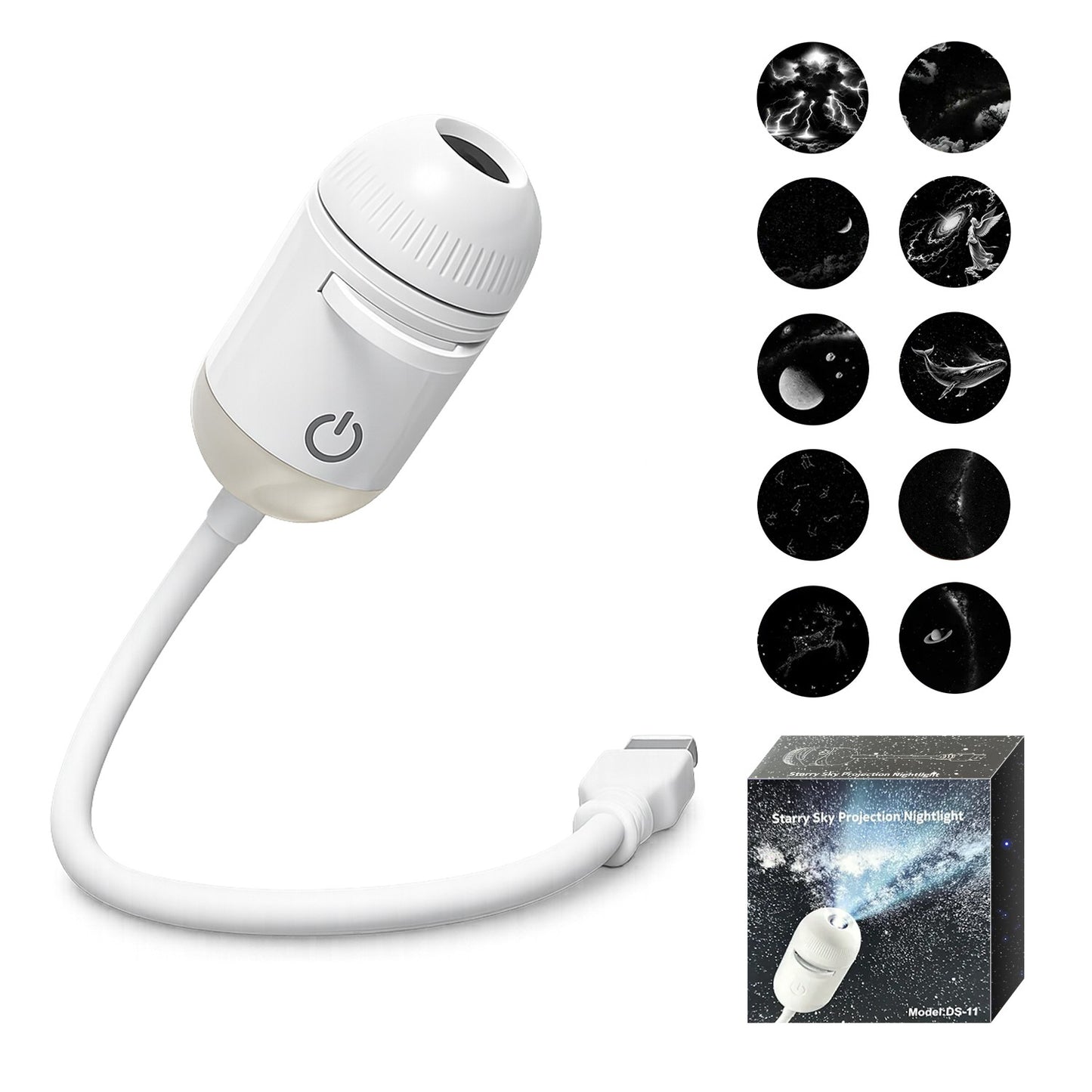 2-in-1 USB Ambient Light For Large Range Projection Atmosphere Multiple Scenes Adjustable Focus Distance Night Lighting Function
