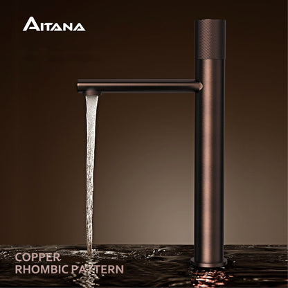 Torneira de lavatório preta de latão, diamante, monocomando, design para hotéis de luxo, controle duplo de água fria e quente, alta e baixa.