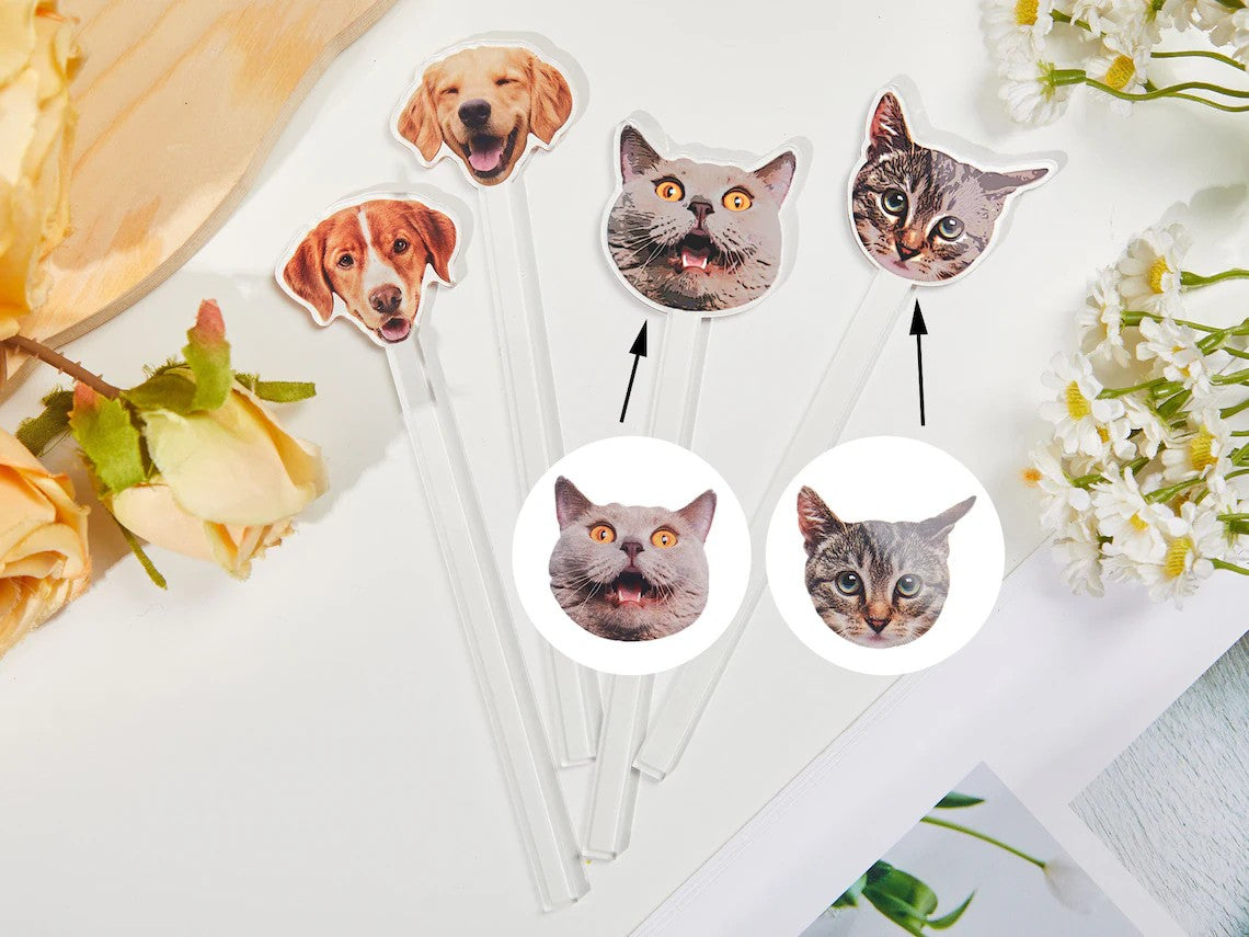 Wedding Cocktail Stirrer Custom Pet Drink Stir Baptism souvenir Acrylic Party Drink Stirs Personalized Pet Cocktail Stirrers