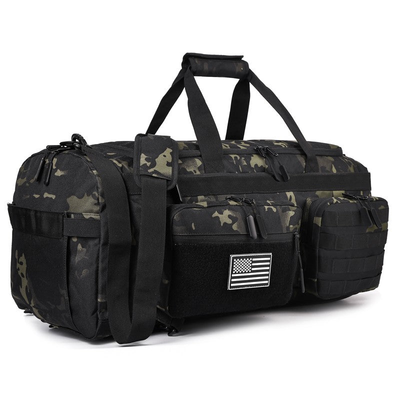 LHI 50L 3 in 1 Travel Duffle Bag Men Large Gym Sports Bags Tactical Military Duffle Backpack with Shoes Compartment & Wet Pocket
