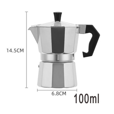 Aluminum Espresso Stovetop Perfect for Home Mocha & Tea Brewing, Elegant Design for Coffee Enthusiasts, Manual Espresso Maker