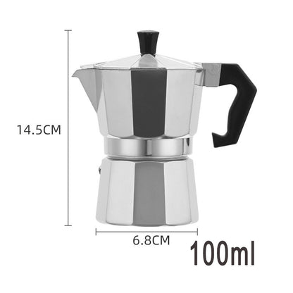 Aluminum Espresso Stovetop Perfect for Home Mocha & Tea Brewing, Elegant Design for Coffee Enthusiasts, Manual Espresso Maker