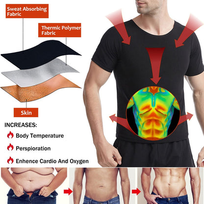 1PC Unisex Sauna Suit Short Sleeve Sweat Shirt Workout Vest for Gym Sport Fitness Body Shaper Slimming Top for Men And Women
