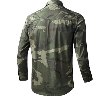 Military Camouflage Shirt Men Long Sleeve Shirts Spring Autumn Camo Cargo Shirts Male Fashion Casual Blouse