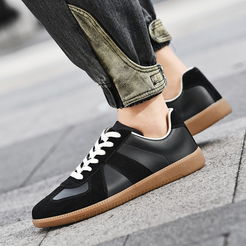 Leisure Walk Tenis Masculino Trainers Fashion Leather Men's Casual Shoes Lace Up  Simple Vulcanize Shoes Outdoor Male Sneakers