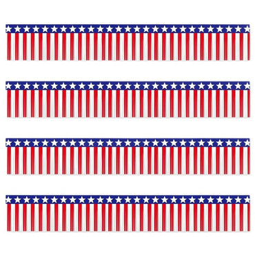 USA Flag Fringe Banner Tinsel Streamer Foil Tassel Garland For Independence Day Fourth Of July Indoor And Outdoor Decoration
