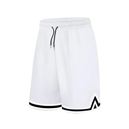 SONECHOKI Knee Length Basketball Shorts Men Striped Loose Running Sport Gym Mesh Breathable Fitness Training Workout Bottom Male