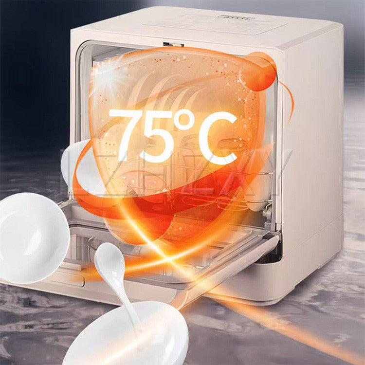 RJH-T06 Countertop Dishwasher Portable, No Installation Required, Smart 75SSD5 High-Temperature Drying, Household Dishwasher