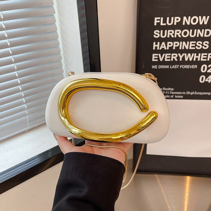 Women's Shoulder Bag, Crossbody Evening Clutch, Chain Design Handbag Purse, Stylish Ladies' Accessory for Parties & Events