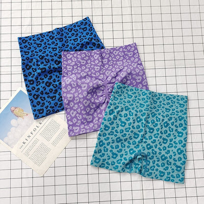 Women's Leopard Print High-Waisted Biker Shorts-Peach Butt-Lifting,Slim-Fit,Quick-Drying,Stretchy for Running,Yoga & Fitness