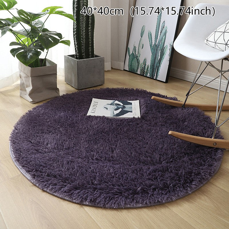 Fluffy Wool Rug Living Room Carpets Faux Fur Round Mat Kids Room Long Plush Rugs Home Bedroom Decor Shaggy Carpet