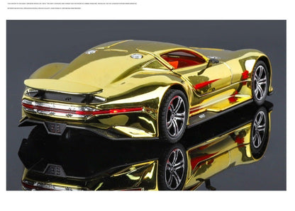 1:24 Visão GT 300SL Carro Esportivo Modelo Liga Fundida Brinquedos Som Luz Puxar para Trás Portas Abertas Veículos Miniatura Presentes para Crianças