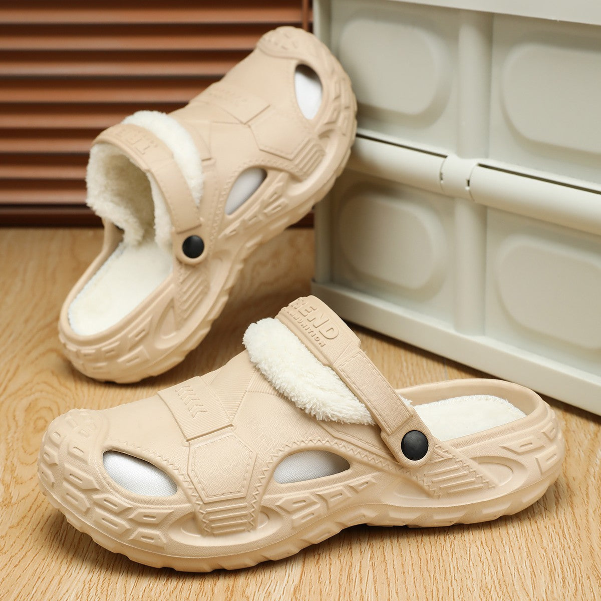 Big Size Winter Casual Men's Slippers Indoor Waterproof PU Leather Home Shoes Fur Flat Warm Fashion Bedroom Houseshoes