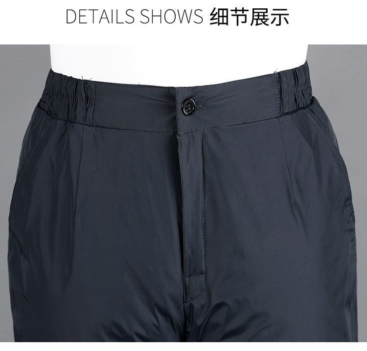 Calça Masculina Grossa de Inverno Corta-vento Quente Reta Acolchoada Algodão Elástico Forrada de Lã para Uso Externo