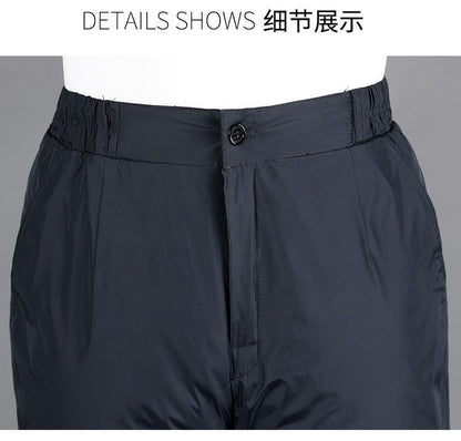 Calça Masculina Grossa de Inverno Corta-vento Quente Reta Acolchoada Algodão Elástico Forrada de Lã para Uso Externo