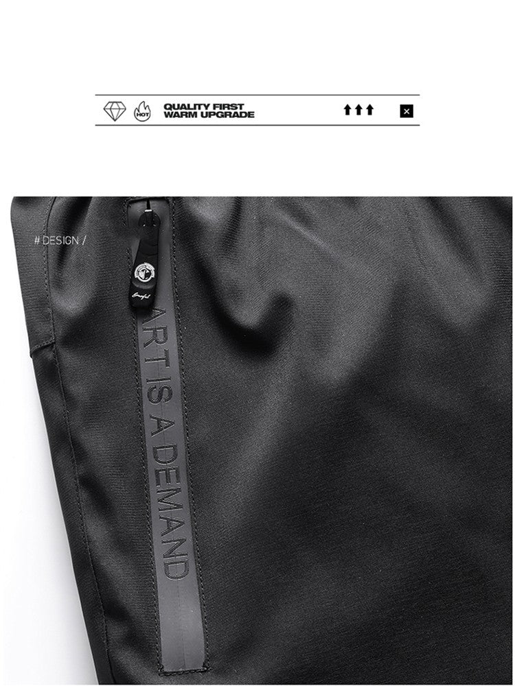 Calça Masculina Casual de Inverno Acolchoada e Grossa Quente Cor Sólida Corta-vento Impermeável de Algodão de Alta Qualidade