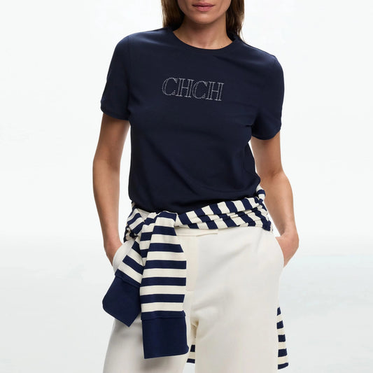 2025 Summer CHCH Cotton T-shirt Base Basic Fashion Solid Women's Short-sleeved Loose White Top Shirt Top 2k Hot