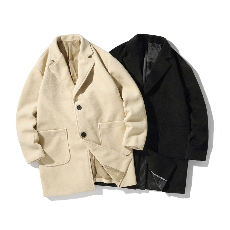 VERSMA Japanese Trendy Causal Vintage Winter Thick Wool Trench Coat Men Autumn Oversized Long Sleeve Male Overcoat Plus Size 5XL