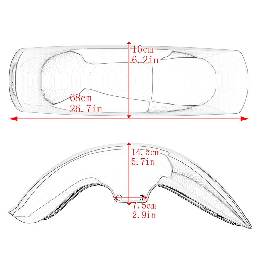 Motorcycle Front Fender Retro Mudguard Cover Gloss Black ABS Plastic For Harley Softail Fat Boy 2006-2017 FLSTF FLSTFB FLSTFI